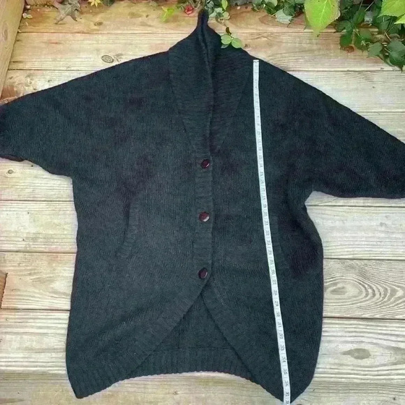 I. B. Diffusion Vintage small mohair wool, bat wing, heavy knit cardigan, black - Picture 11 of 13